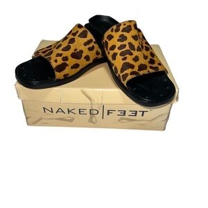 Naked Feet (EUC) Garcia Leopard Nonato Leather uppers footbed & bottoms, Size 10